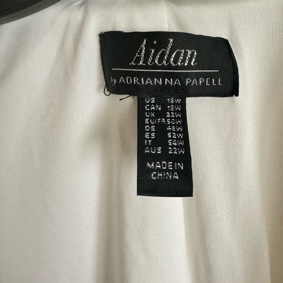 Adrianna Papell Size 18 Knit Crepe Blazer Dress w/Feather Trim - Ivory - Picture 8 of 10